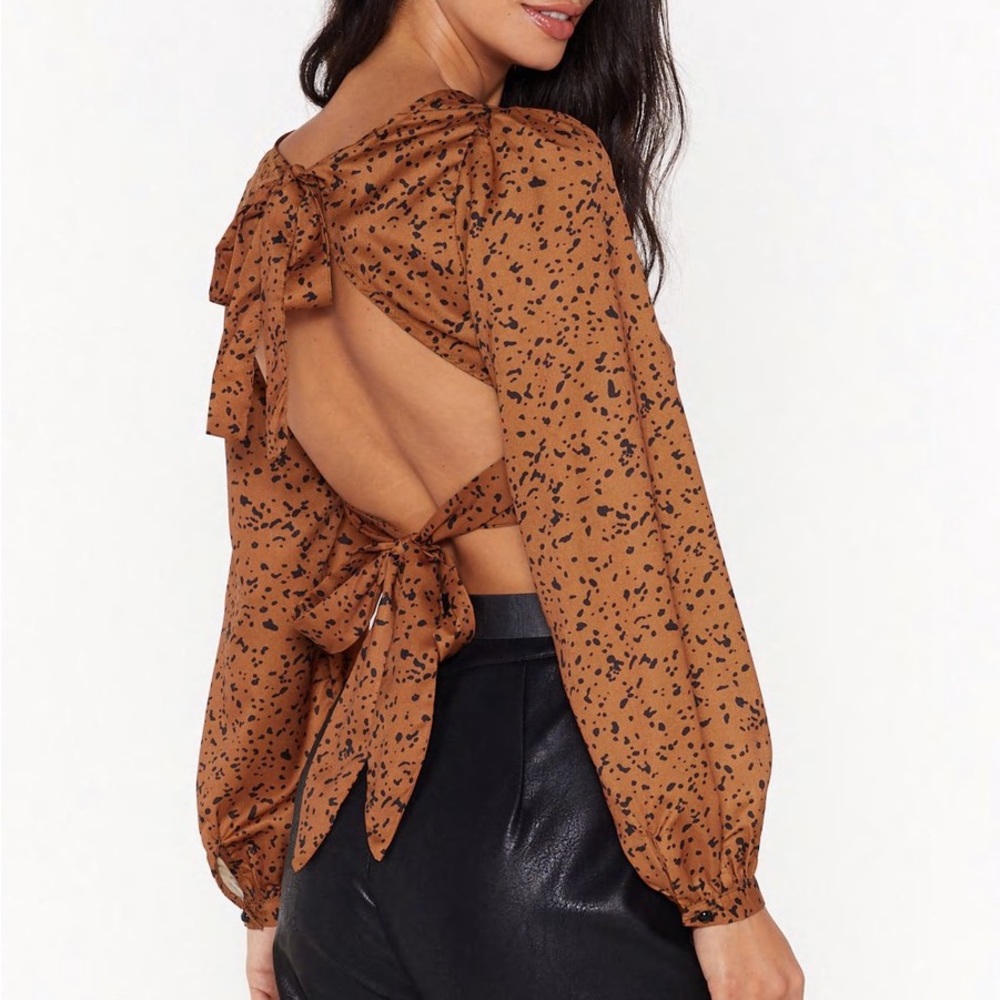 Nastygal leopard backless crop top